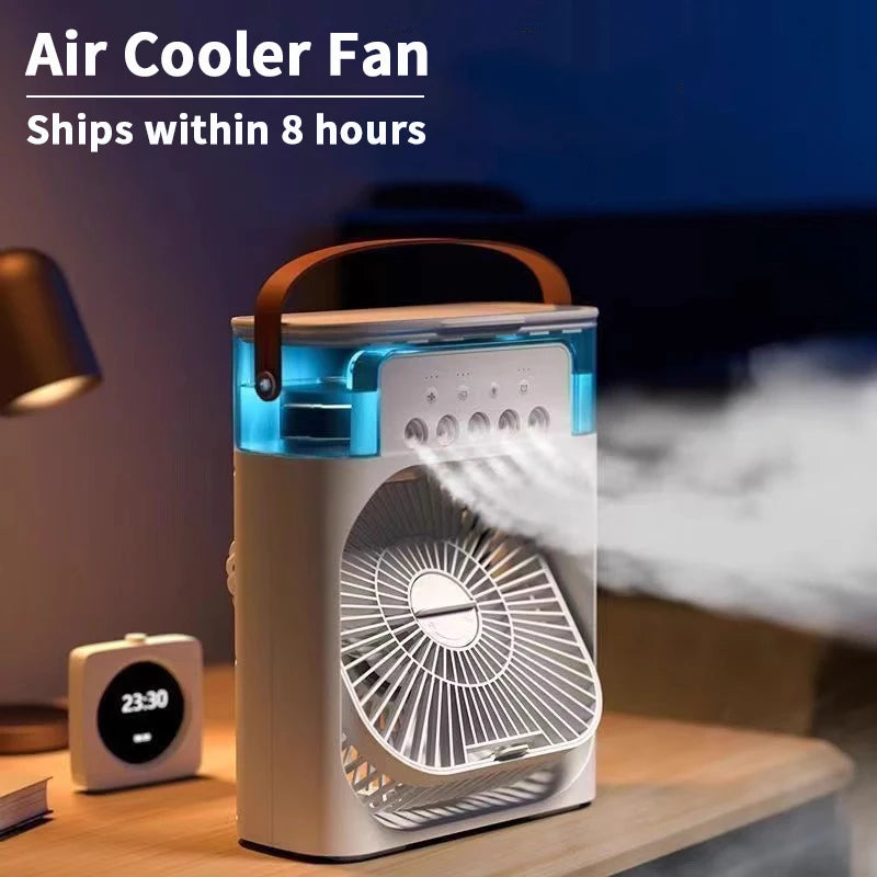 Air Conditioner Household Small Air Cooler LED Night Light Portable Humidifier Air Adjustment Fan Office Home Fan