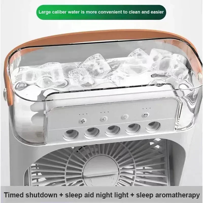 Air Conditioner Household Small Air Cooler LED Night Light Portable Humidifier Air Adjustment Fan Office Home Fan